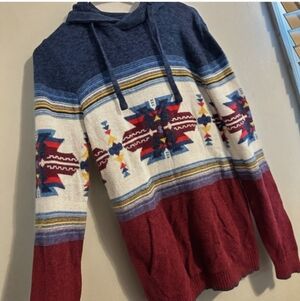 American Eagle Southwest Print Knit Hoodie, Small